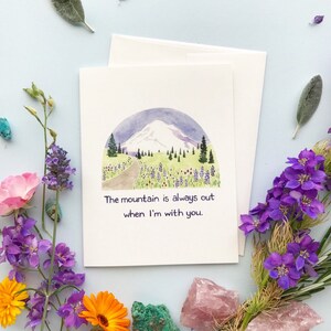 The Mountain Is Out Card / Mt Rainier Card / Greeting Card / Seattle Card / Valentine Card / Pacific Northwest Card / Mt Rainier Washington image 5