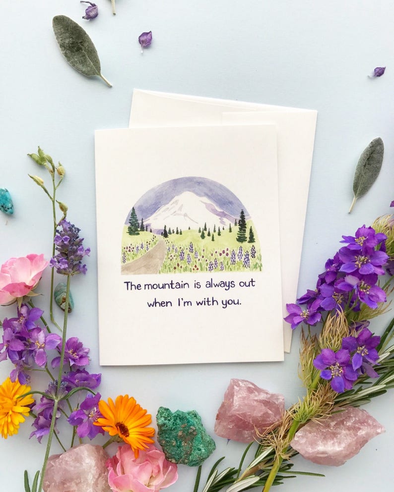 The Mountain Is Out Card / Mt Rainier Card / Greeting Card / Seattle Card / Valentine Card / Pacific Northwest Card / Mt Rainier Washington image 5