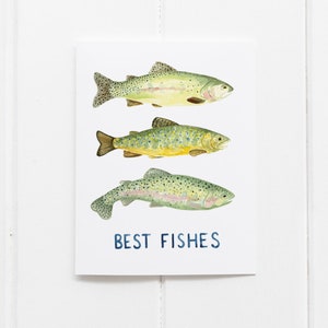 Best Fishes Card / Birthday Card / Greeting Card / Best Wishes Card / Trout Card / Pacific Northwest Card / Fishing Card / Fisherman / Trout