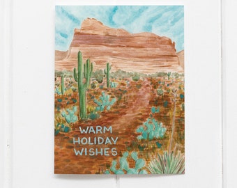 Warm Holiday Wishes Card / Christmas Card / Desert Holiday Card / Sedona Holiday Card / Southwest Holiday Card / Desert Christmas Card