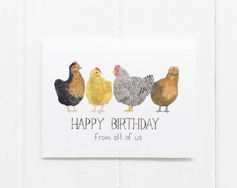 Chickens Birthday Card / Chickens Card / Farmhouse Cards / Gifts for Her / Backyard Chickens / Chickens / Homestead Gifts / Urban Farm