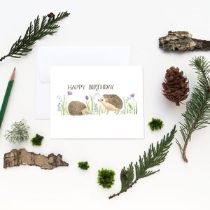 Hedgehogs Birthday Card / Birthday Card / Girls Birthday Card / Hedgehogs Card / Gifts for Her / Happy Birthday Card / Baby Hedgehog Card Bild 2
