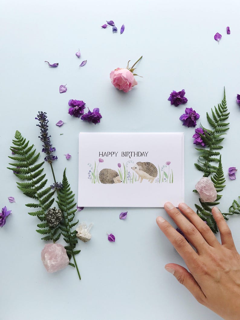 Hedgehogs Birthday Card / Birthday Card / Girls Birthday Card / Hedgehogs Card / Gifts for Her / Happy Birthday Card / Baby Hedgehog Card Bild 3