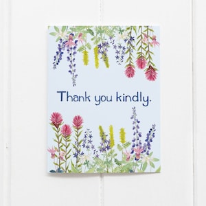 Thank You Card / Northwest Thank You / Watercolor Card / Greeting Card / Pacific Northwest Card / Wildflowers Card / Wildflowers / Seattle