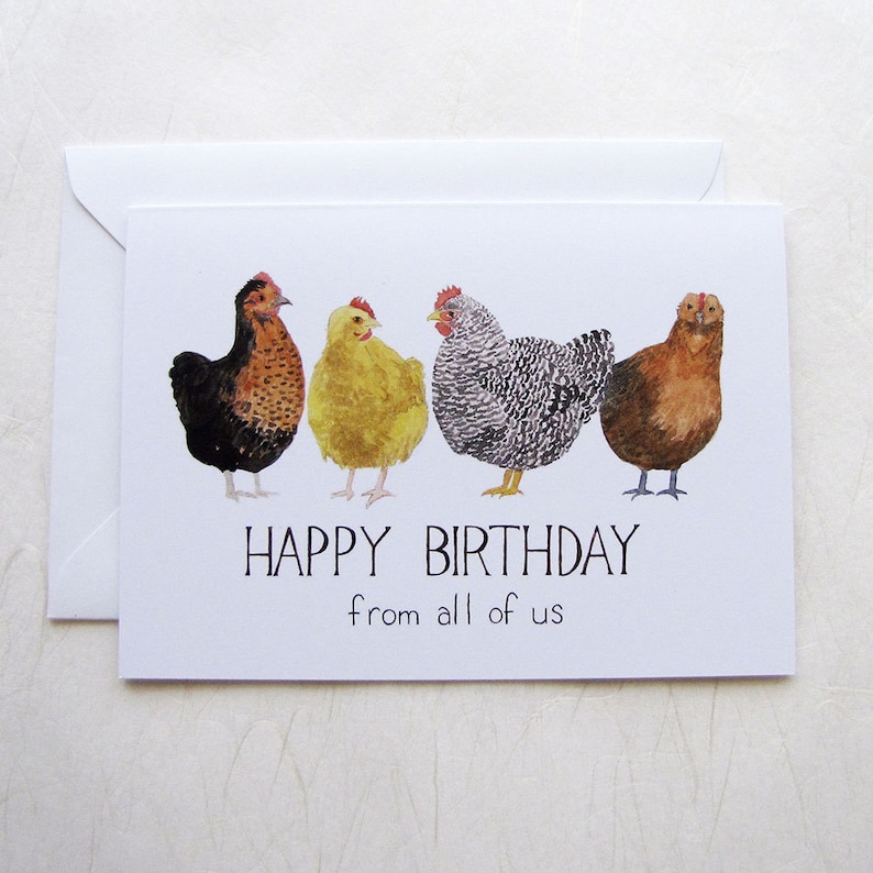 Chickens Birthday Card / Chickens Card / Farmhouse Cards / Etsy Canada