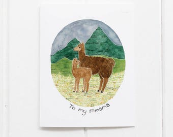 Llama Mothers Day Card, Mom Card, Greeting Card, Llama Card, Mother's Day Card, Mother's Day, Mom Birthday Card, Pun, Funny Card