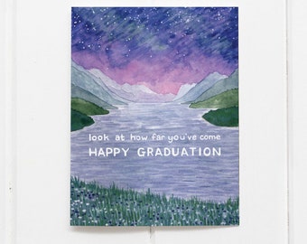 Happy Graduation Card / Graduation Card / Greeting Card / Watercolor Card / Grad Card / Congratulations Card / Graduate Card / Congrats Grad