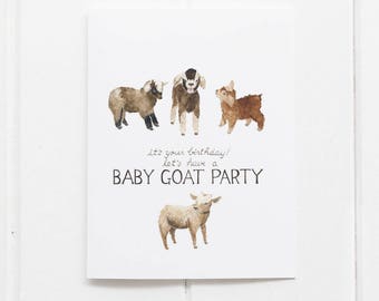Baby Goats Birthday Card / Birthday Card / Greeting Card / Baby Goats Card / Goat Card / Farm Birthday Card / Baby Goats / Funny Card