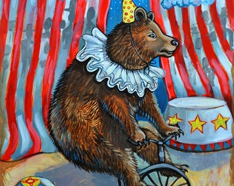 NEW! Circus Bear - Print - Etsy