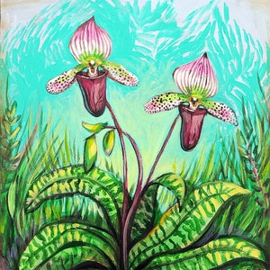 NEW~ Lady Slipper Orchid Print
