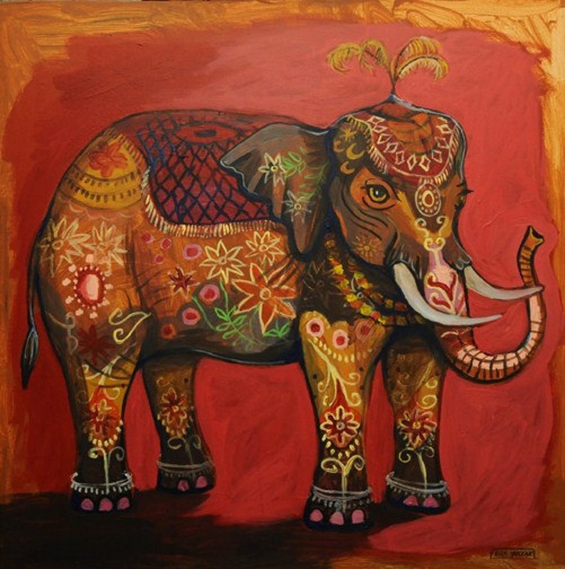 Good Luck Elephant Print Etsy