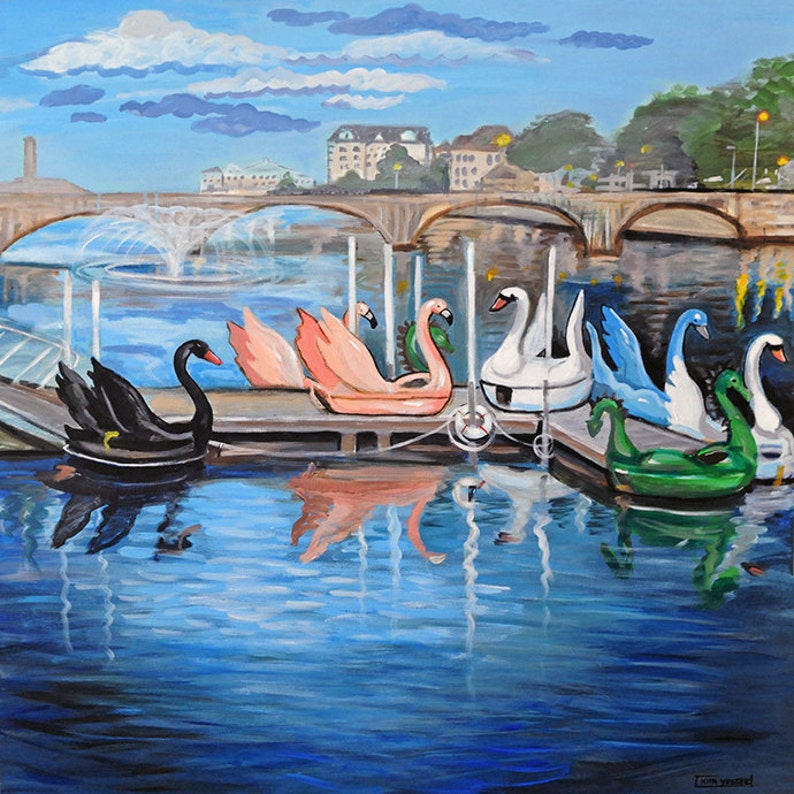 Swan Boats, Asbury Park, NJ Large Print image 1