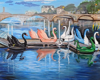 Swan Boats, Asbury Park, NJ -  Print