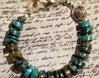 African turquoise bracelet