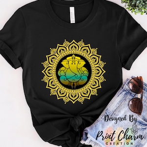 Ganesha Mandala Unisex T-Shirt | Ganesh Tshirt | Indian Hindu Shirt | Yoga Gift | Meditation Tee | Spirituality Top | Sacred Elephant God