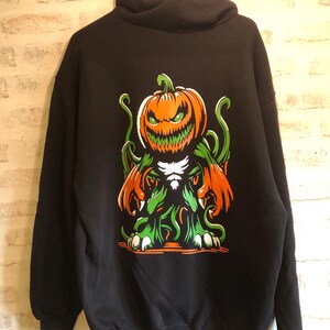Sweat à Capuche Motif Citrouille Mignon - Ambiance Automne Confortable - Coupe Classique, 241g - 9