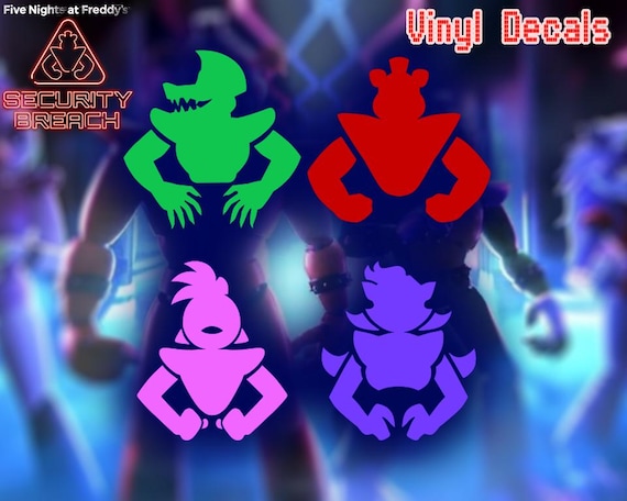 Five Nights at Freddys Security Breach vinyl decals