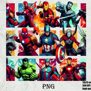 Super heroes png , super heroes set, super hero clipart set, instant download