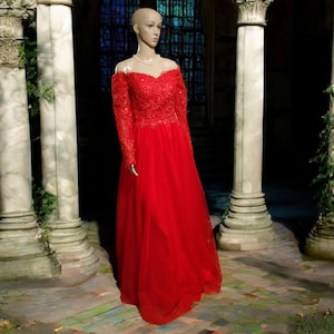 Red Wedding Dress Red Bridal Dress Vampy Red Goth Wedding Dress