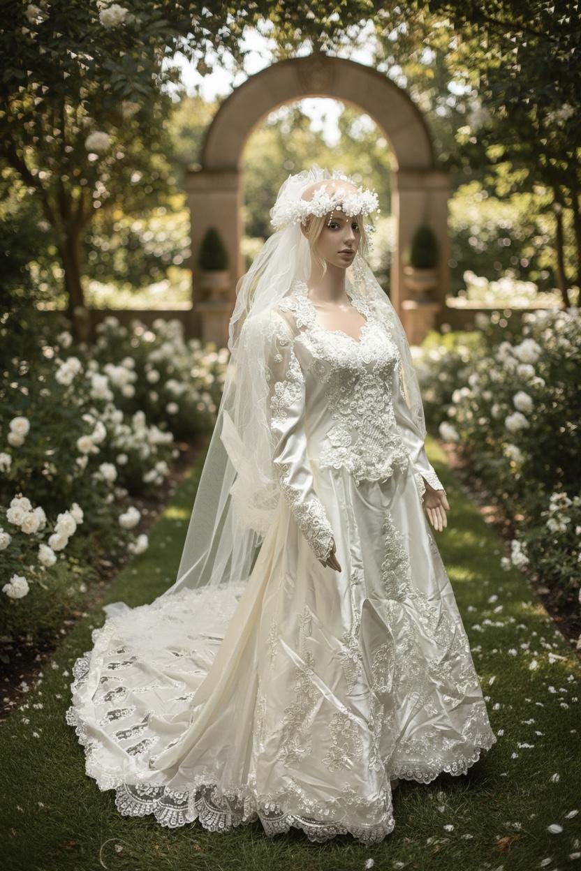 Vintage Pearl Beaded Wedding Gown