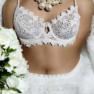 Lacy Sexy Bra Wedding Bra Boudoir Lingerie Ivory Lace Romantic Bra