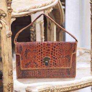 Vintage Snakeskin Handbag* 50&#39;s-60&#39;s Snakeskin Purse* Rare Vintage Real Snakeskin Handbag