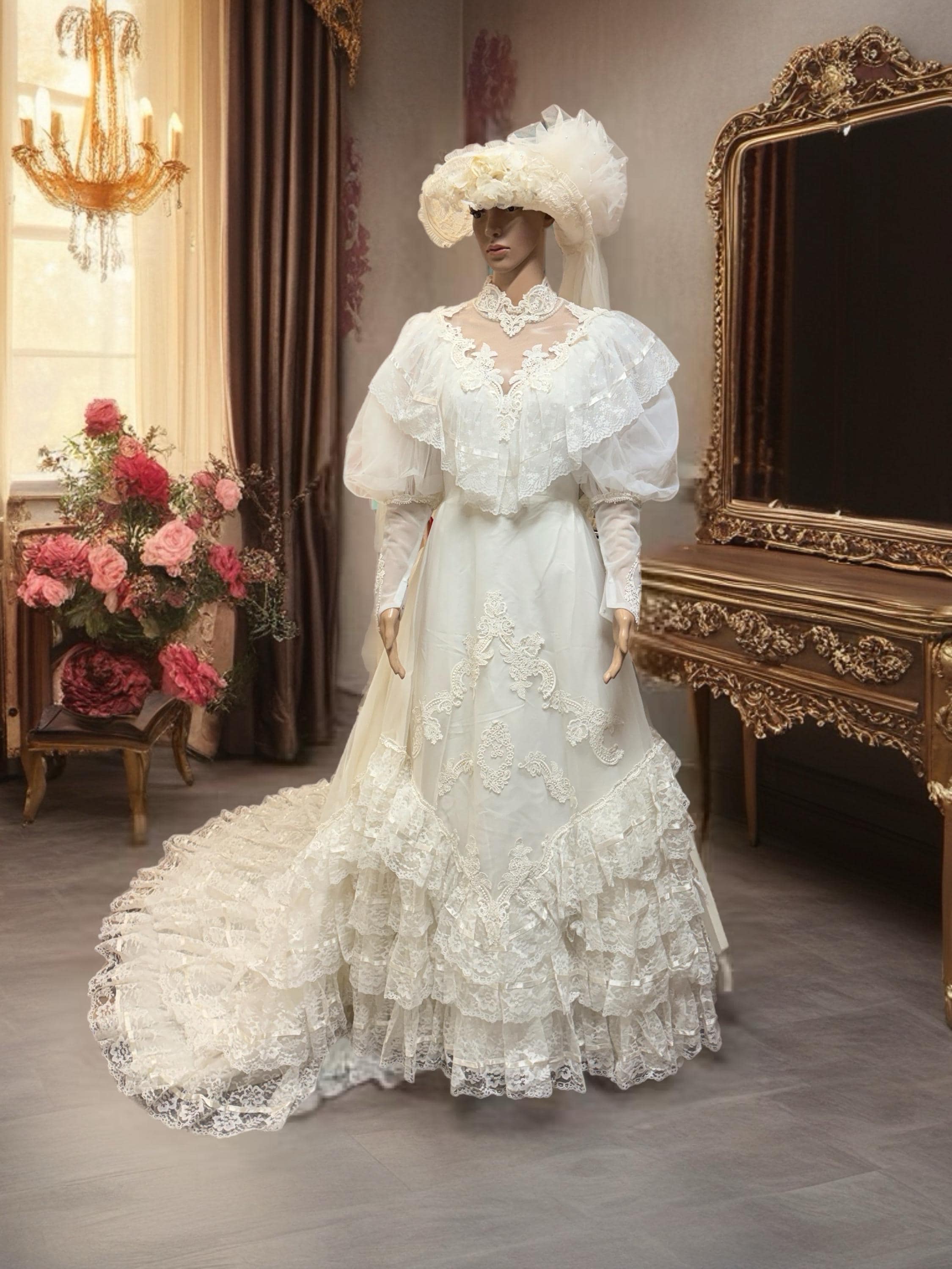 フランスアンティーク希少！ビクトリアンリボンのシルクウェディングシューズ フランスアンティーク希少！ビクトリアンリボンのシルクウェディング