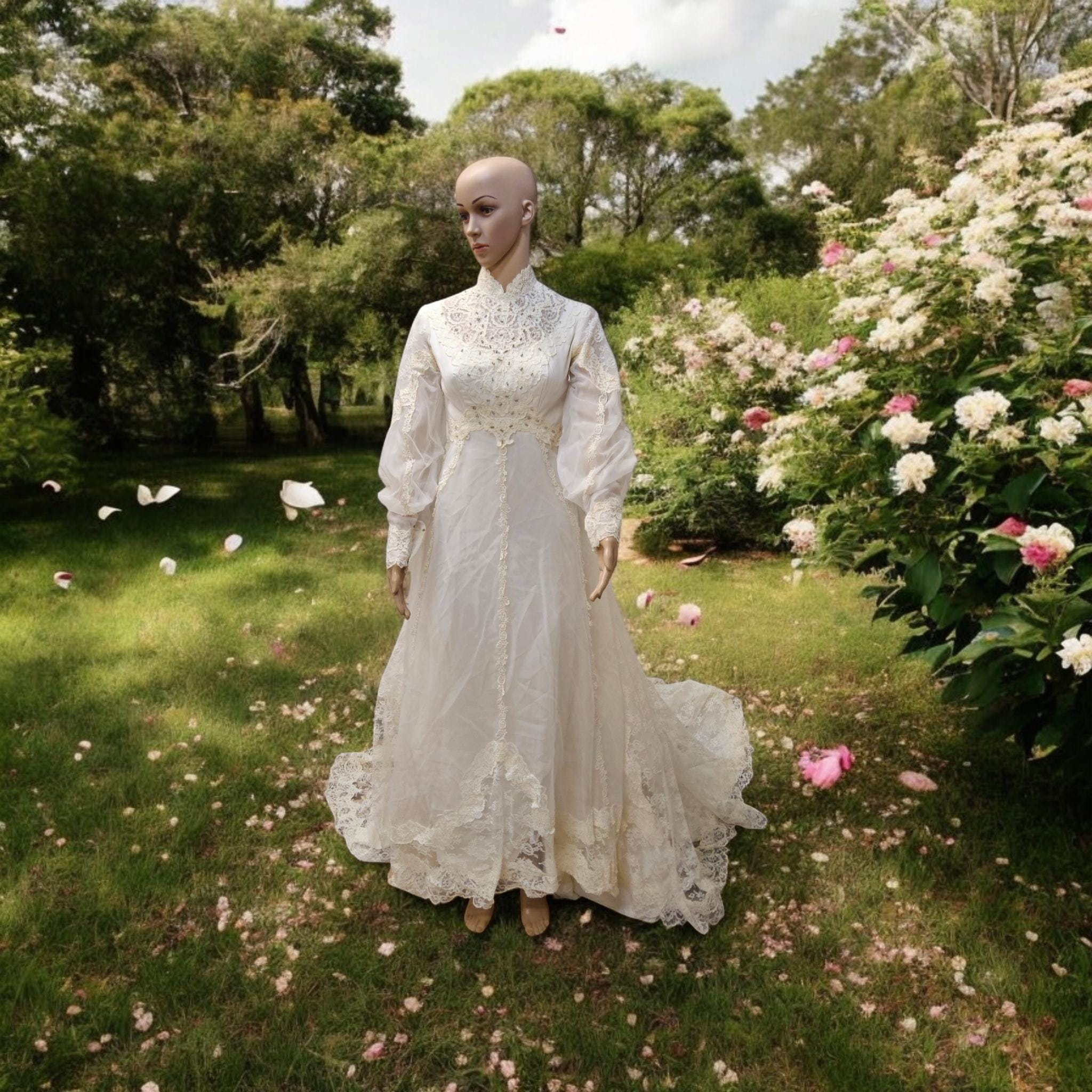 60 70 Vintage Wedding Dress - Etsy