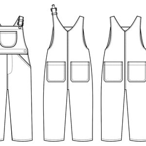 Toddler Overalls Technical Fashion Drawing image 3