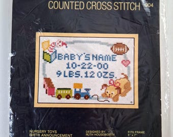 Baby's Name Sunset Counted Cross Stitch Kit