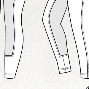 Equestrian Riding Breeches Technical Fashion Drawing image 4