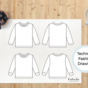 Technical Fashion Drawing Infant or Child Basic Long Sleeve T-shirt