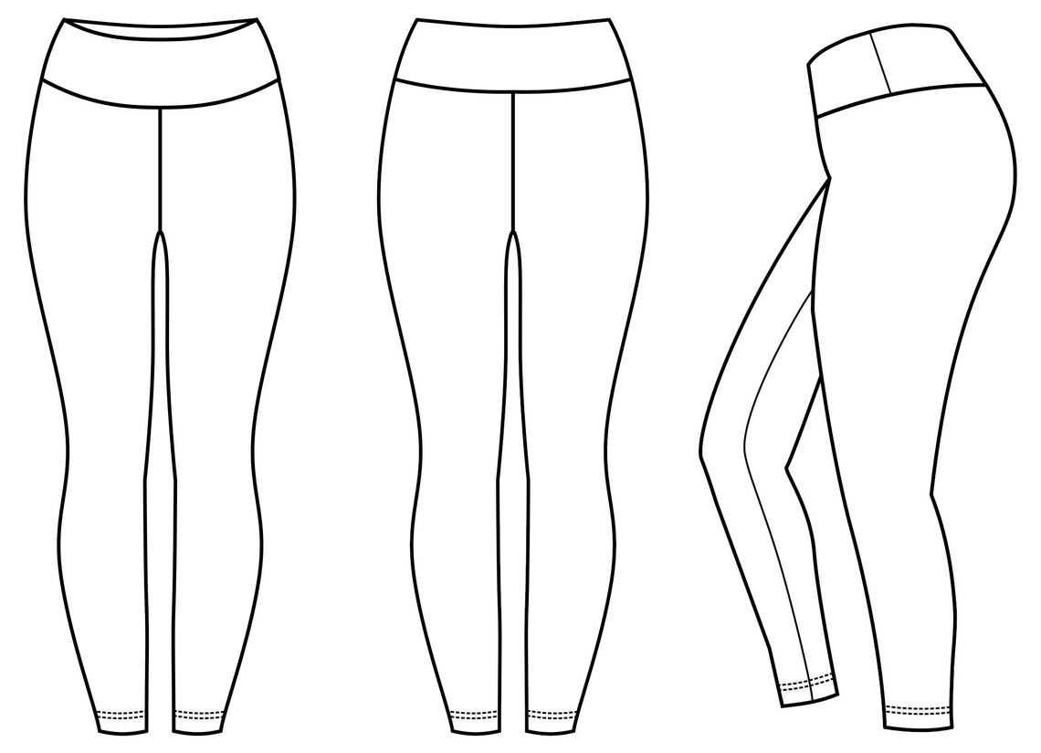 Leggings Technical Fashion Drawing Etsy