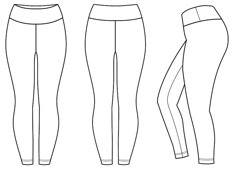 Leggings Technical Fashion Drawing - Etsy