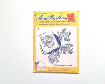 Vintage Aunt Martha's #3403 Vegetable Iron-On Transfers