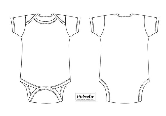 Wonderlijk Baby bodysuit 3 Technical Fashion Drawing | Etsy OW-78