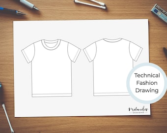 Infant or Child Basic T-shirt Technical Fashion Drawing