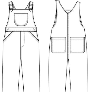 Toddler Overalls Technical Fashion Drawing image 4