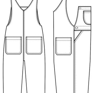 Toddler Overalls Technical Fashion Drawing image 5