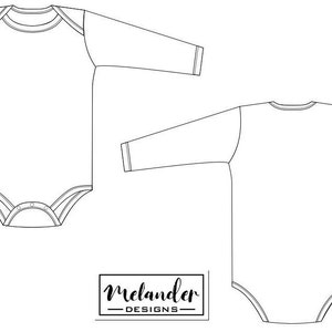 Baby Bodysuit 2 Technical Fashion Drawing image 3