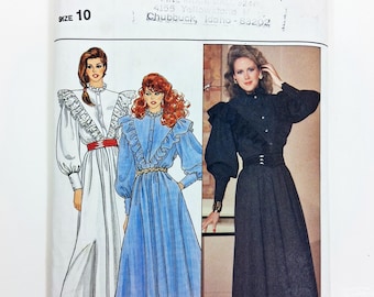 Butterick 4653, Size 10, Uncut Prairie or Western Dress Sewing Pattern