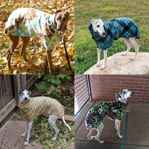 ALL SIZES Sighthound Dog Coat DIGITAL Print at Home Sewing Pattern Designed to be sewn from Polar Fleece image 1