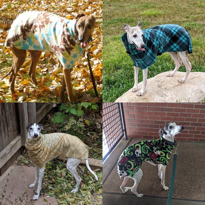 ALL SIZES Sighthound Dog Coat DIGITAL Print at Home Sewing Pattern Designed to be sewn from Polar Fleece image 1