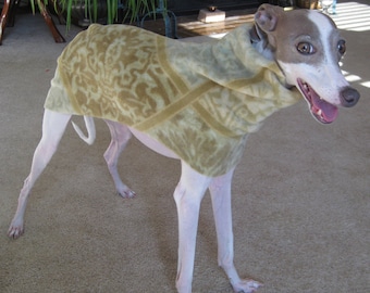 SMALL Italian Greyhound Dog Coat Digital Print at Home Sewing Pattern for use with Polar Fleece