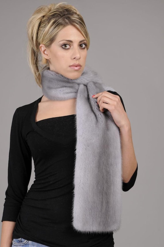 Sapphire Mink Fur Scarf