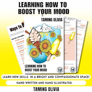 Ways to boost mood! Pack contains worksheets and activities to help boost mental health + well-being! Suitable for teachers, therapists, etc