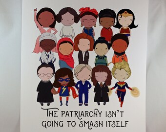 Smash the Patriarchy original pop culture art 8x10 print