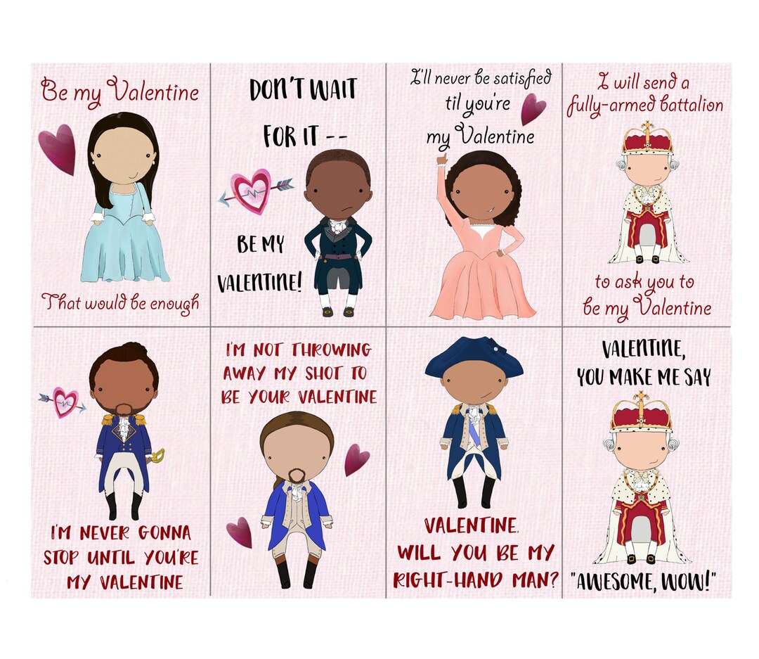 Kid-friendly Hamilton-inspired Printable Digital Download Valentine ...