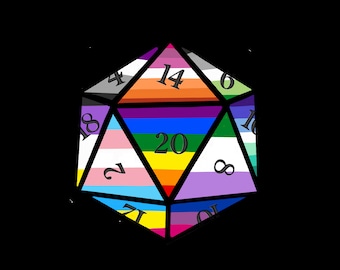 Pride Flags D20 rpg pop culture art vinyl sticker