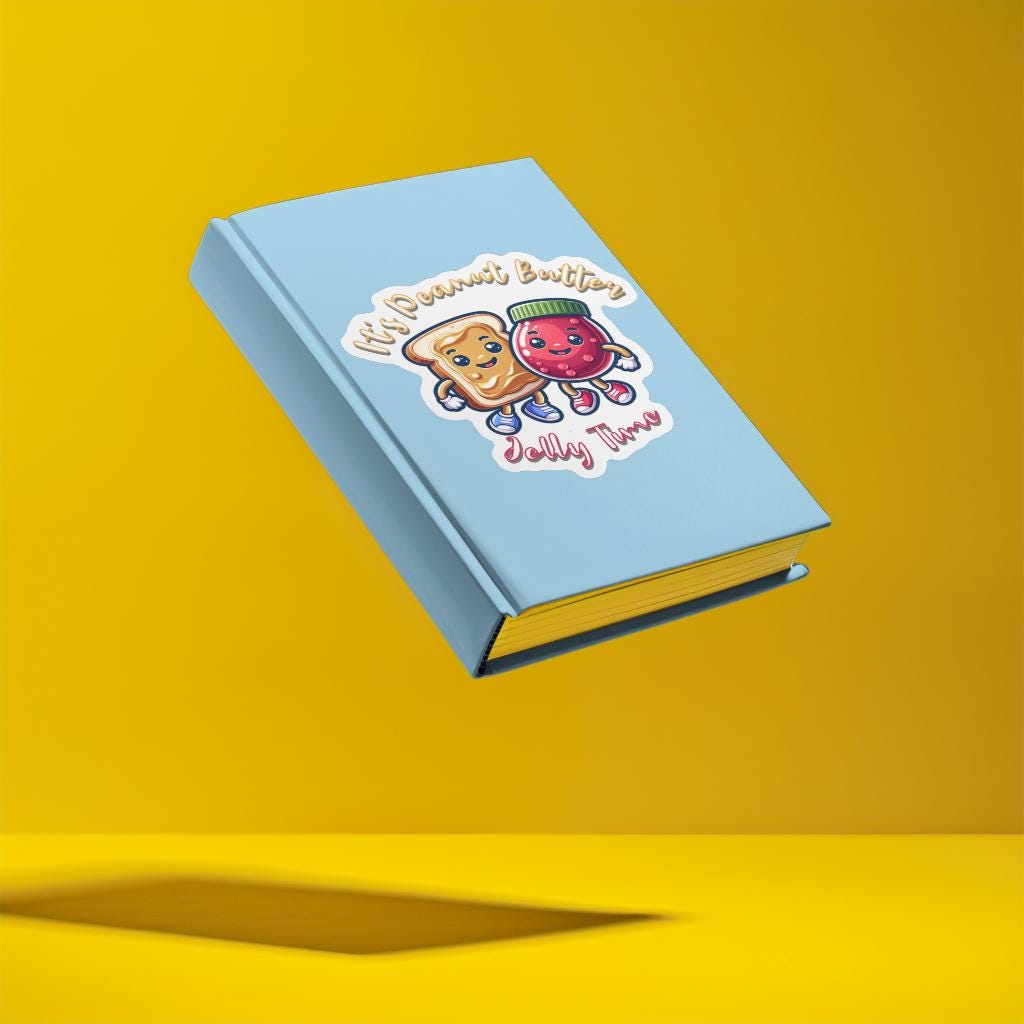 Pb Stickers Peanut Butter Jelly Time Sticker - Cute PB&J Food Decal for Kids and ...